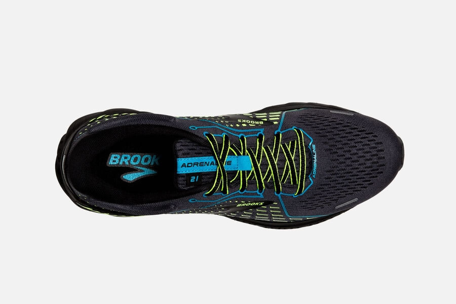 Brooks Adrenaline GTS 21 Men\'s Road Running Shoes Black/Blue Jewel/Nightlife